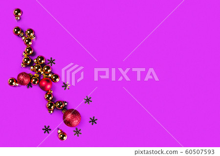 Purple background with christmas balls. 60507593