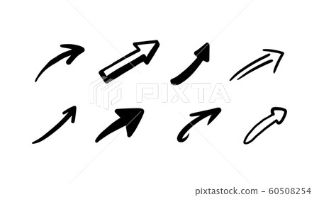 Hand drawn doodle arrows black icons set,... - Stock Illustration ...