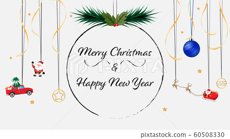 Merry Christmas and Happy New Year vector design for greeting cards and poster.  60508330