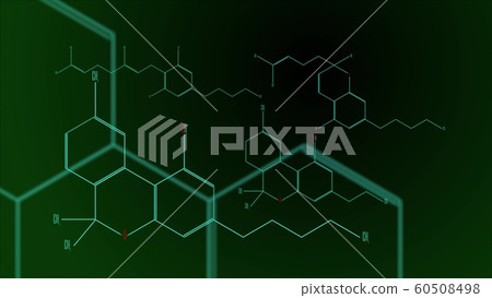A group of cannabinoid molecules. Black and green A group of cannabinoid molecules. Black and green 60508498