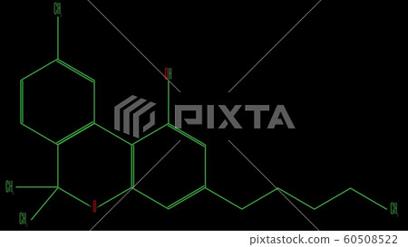 Illustration chemical formula of the cannabinol Illustration chemical formula of the cannabinol 60508522