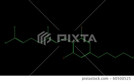 Illustration chemical formula of the cannabigerol Illustration chemical formula of the cannabigerol 60508525
