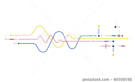 Digital data wave network elements abstract - Stock Illustration ...