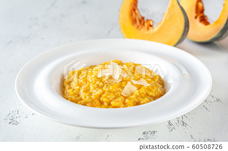 Portion of pumpkin risotto 60508726