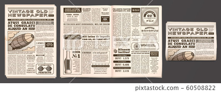 Vintage Newspaper Mockup Retro Newsprint Stock Illustration 6050