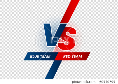 Versus duel headline. Battle red vs blue team frame, game match competition and teams confrontation isolated vector illustration 60510795