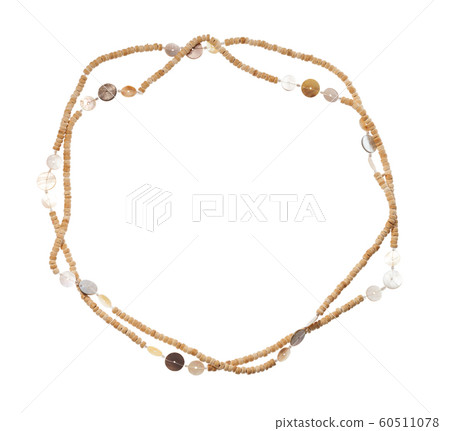 necklace from natural bone beads isolated on white necklace from natural bone beads isolated on white 60511078