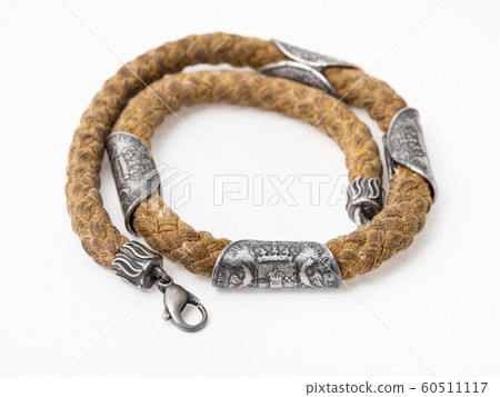 spiral cotton rope with ancient silver coins spiral cotton rope with ancient silver coins 60511117