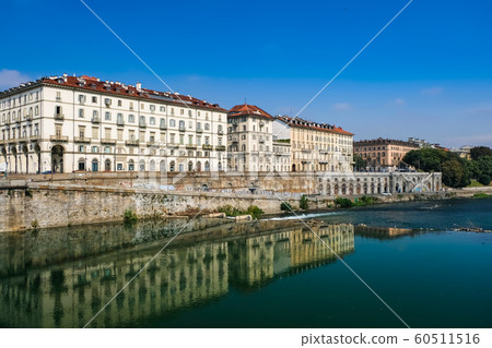 Turin Po river and cityscape 60511516