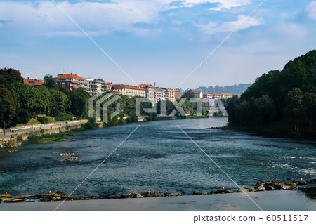 Turin Po river and cityscape 60511517