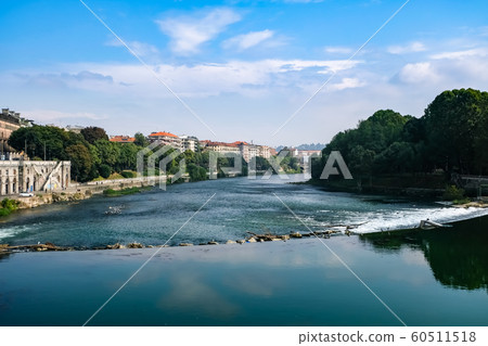 Turin Po river and cityscape 60511518