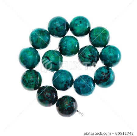 spiral string of beads from chrysocolla gemstone 60511742