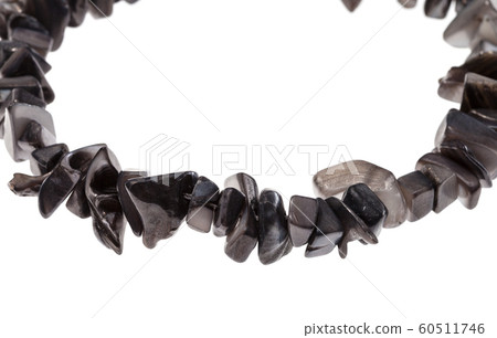 string of beads from natural gray nacre pieces 60511746