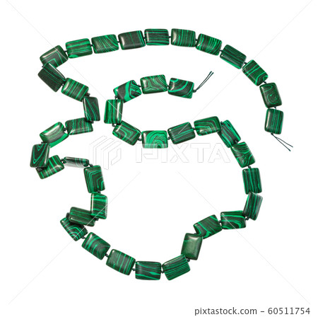 coiled string of beads from artificial malachite coiled string of beads from artificial malachite 60511754