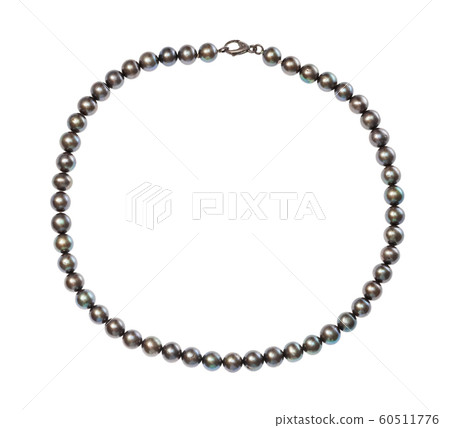 necklace from natural black pearls isolated necklace from natural black pearls isolated 60511776
