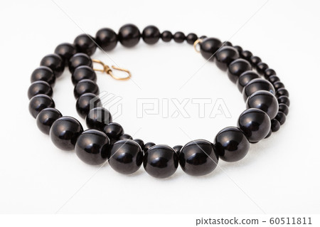 coiled necklace from polised jet stone on white coiled necklace from polised jet stone on white 60511811