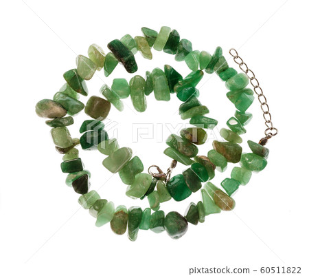spiral necklace from natural green aventurine 60511822