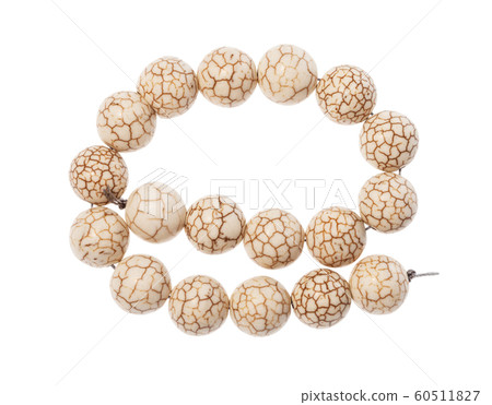 coiled string of beads from cacholong gemstone 60511827