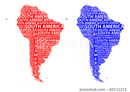 Map of continent South America - vector 60512225