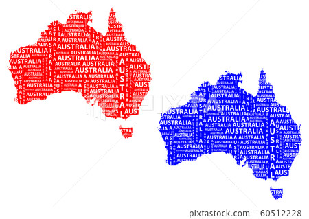 Map of continent Australia - vector illustration 60512228