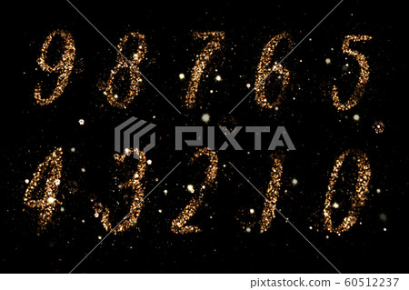 Set of Numbers written in magic sparks of...-插圖素材 [60512237] - PIXTA圖庫