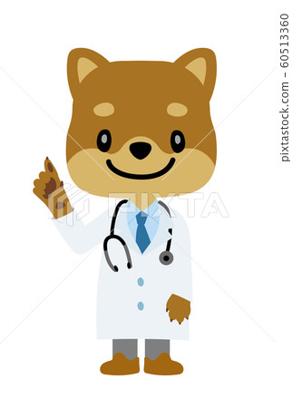 Illustration material: Doctor (veterinarian) character who anthropomorphized dog | Shiba Inu pointing Illustration material: Doctor (veterinarian) character who anthropomorphized dog | Shiba Inu pointing 60513360