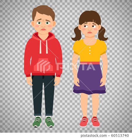 Crying kids characters on transparent background - Stock Illustration  [60513740] - PIXTA