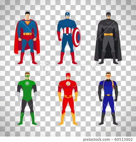 Superhero costumes set on transparent background 60513802