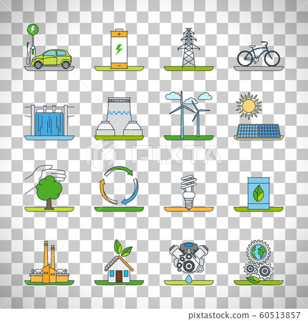 Renewable energy outline icons 60513857