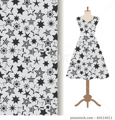 Womens dress fabric pattern with stars 60514011