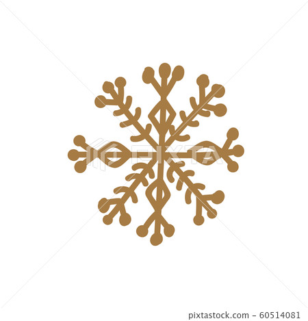 Vector gold sketch illustration - winter frost snowflake Vector gold sketch illustration - winter frost snowflake 60514081