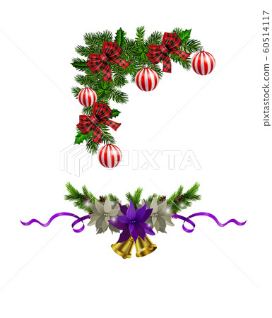 Christmas decorations with fir tree golden jingle bells Christmas decorations with fir tree golden jingle bells 60514117