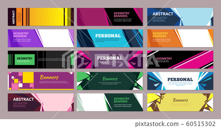 Colorful abstract banners. Geometric abstract forms with place for text rectangular and triangular shapes vector banners Colorful abstract banners. Geometric abstract forms with place for text rectangular and triangular shapes vector banners 60515302