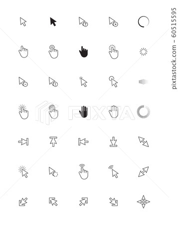 Navigation cursor. Computer web arrows icons pointing hand click on screen vector icons collection 60515595