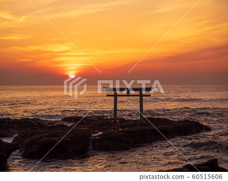 Torii of Kamiso of the morning glow Dawn of Oarai Isomae Shrine, Ibaraki Torii of Kamiso of the morning glow Dawn of Oarai Isomae Shrine, Ibaraki 60515606