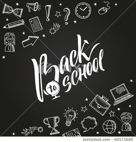 Back to school vector background with doodle education icons 60515689