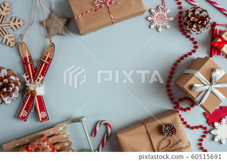 christmas wrapped gifts and decoration make frame christmas wrapped gifts and decoration make frame 60515691
