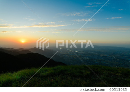 Sunset on Chikugo Plain looking down from Mt. 60515985