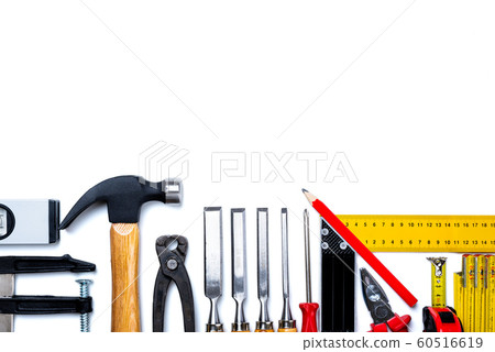 Carpenter's work tools. Carpentry. 60516619