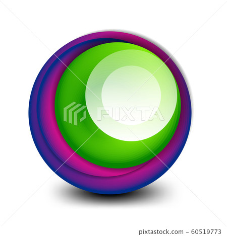 Vector swirl circle banner, 3d style abstract sphere or round shape icon or background templates. Vector Illustration For Wallpaper, Banner, Background, Card, Book Illustration, landing page 60519773