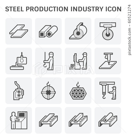 steel production icon 60521274