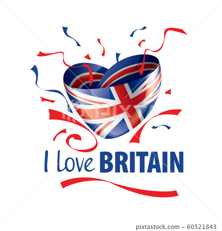 The national flag of the Britain and the inscription I love Britain. Vector illustration 60521843