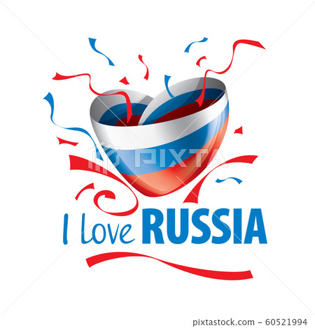 The national flag of the Russia and the inscription I love Russia. Vector illustration The national flag of the Russia and the inscription I love Russia. Vector illustration 60521994