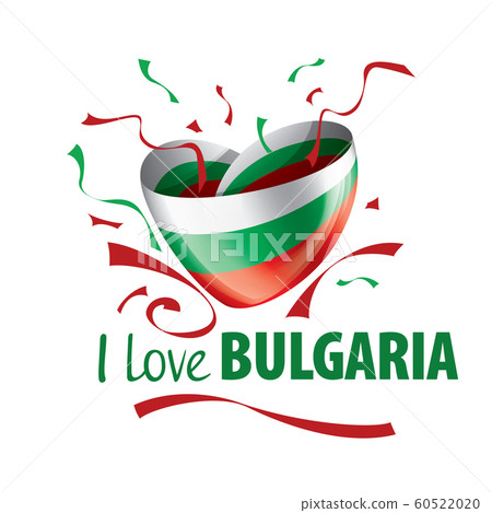 The national flag of the Bulgaria and the inscription I love Bulgaria. Vector illustration 60522020