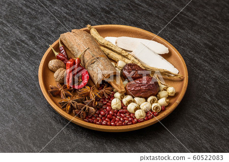 Chinese medicine with medicinal herbs  Chinese medicine with medicinal herbs 60522083