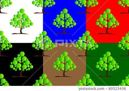 Deciduous tree seamless pattern - Stock Illustration [60523436] - PIXTA