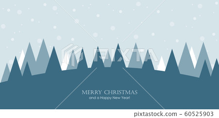 christmas greeting card snowy winter landscape - Stock Illustration ...