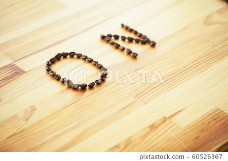 Good Morning. Coffee Time. Coffee beens on a wooden background 60526367