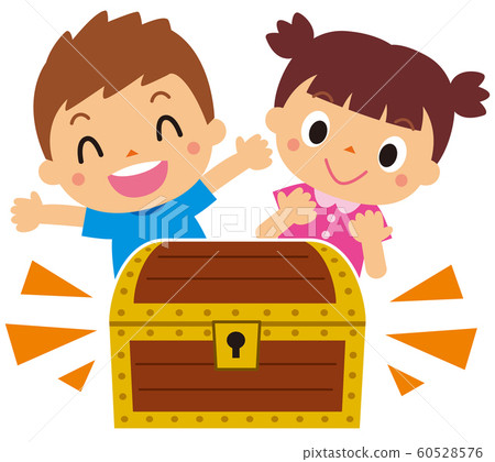 Treasure chest and children 60528576