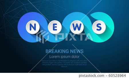 NEWS - Concept with Big Word or Text. Blue Trendy Tamplate for Web Banner or Landig Page. 60528964